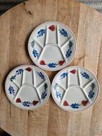 3 Boch boerenbont gourmetborden barbecueborden fondueborden, Huis en Inrichting, Keuken | Servies, Gebruikt, Ophalen of Verzenden