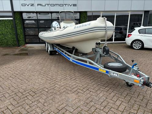 Bombard Sunrider 650 incl. Honda BF150 en Kalf 2000 Trailer, Watersport en Boten, Rubberboten, Gebruikt, Overige merken, Overige materialen