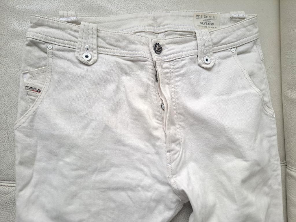 DIESEL slylow 32 34 witte chino jeans spijkerbroek broek, Diesel, Wit, W32 (confectie 46) of kleiner, Ophalen of Verzenden