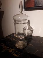 ANTIEKE GLAZEN DEKSEL COUPE op VOET I.G.ST hoog 35 cm, Antiek en Kunst, Antiek | Glas en Kristal, Ophalen of Verzenden