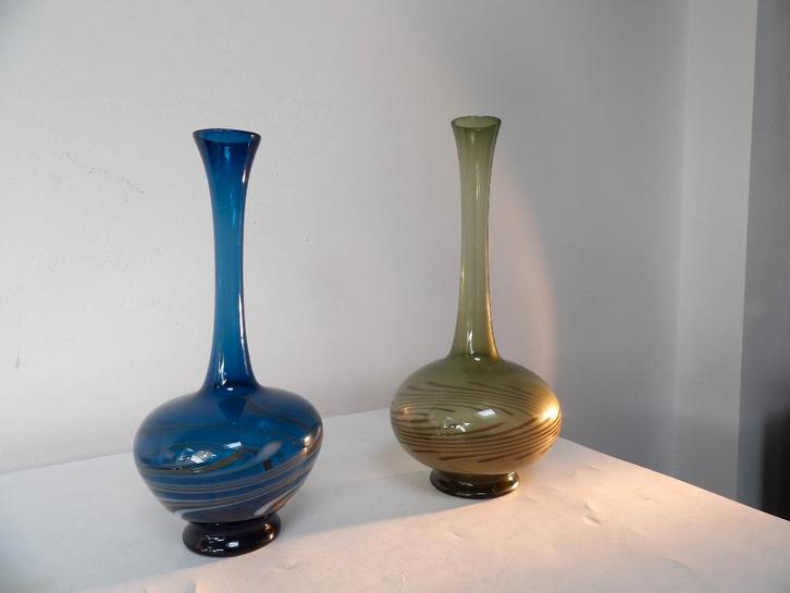 Sixties Vazen Lauscha Glas, Germany, Antiek en Kunst, Antiek | Vazen, Ophalen of Verzenden