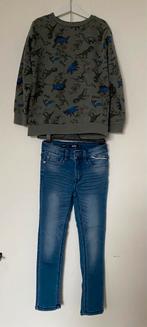 Europe kids skinny stretch jeans dino trui scampboys 122/128, Jongen, Europe kids, Ophalen of Verzenden, Zo goed als nieuw