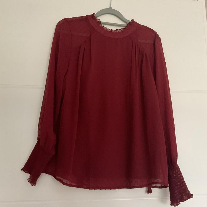 Prachtige Tule blouse( gevoerd,Mt M) Z.g.a.n., Kleding | Dames, Blouses en Tunieken, Zo goed als nieuw, Maat 38/40 (M), Wit, Ophalen of Verzenden