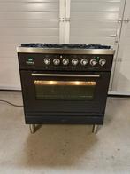 Antraciet Boretti Fornuis 80 cm, Ophalen, Warmhoudplaat, 60 cm of meer, Zo goed als nieuw