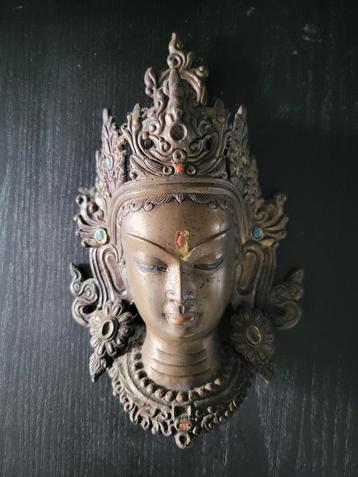 Nepalees bronzen wandmasker, Bodhisattva,  20 cm, 0,5 kg
 beschikbaar voor biedingen