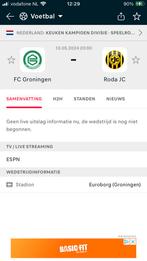 10 mei FC Groningen-Roda JC 2 tickets naast elkaar., Tickets en Kaartjes, Sport | Voetbal, Mei, Losse kaart, Twee personen