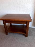Bijzettafel Massief eiken tafel met onderblad Afm. 60x42x43, Ophalen, Gebruikt, 75 cm of meer, 60 cm of meer