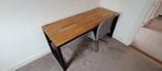 Industrieel bureau staal/eikenhout, Huis en Inrichting, Bureaus, Ophalen, Zo goed als nieuw, Bureau