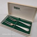 Vintage Sola Massief Gebaksvorkjes in Doos, Antiek en Kunst, Antiek | Bestek, Ophalen of Verzenden