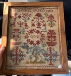 Oude merklap letterdoek uit 1884 in goede staat, Antiek en Kunst, Antiek | Kleden en Textiel, Ophalen of Verzenden