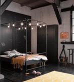 VTwonen hemelbed 200x90 met Auping matras, Huis en Inrichting, Slaapkamer | Bedden, Ophalen, 90 cm, Eenpersoons, Zwart