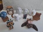 10 keramische/houten beeldjes van uilen, Verzamelen, Beelden en Beeldjes, Ophalen of Verzenden, Zo goed als nieuw, Dier
