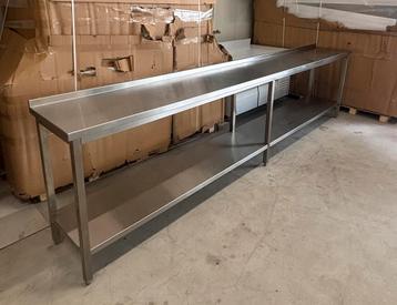 Horeca rvs werktafel werkbank 375 cm lang tafel beschikbaar voor biedingen