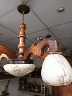 Hanglampen met Glazen Kelken, Antiek en Kunst, Antiek | Lampen, Ophalen