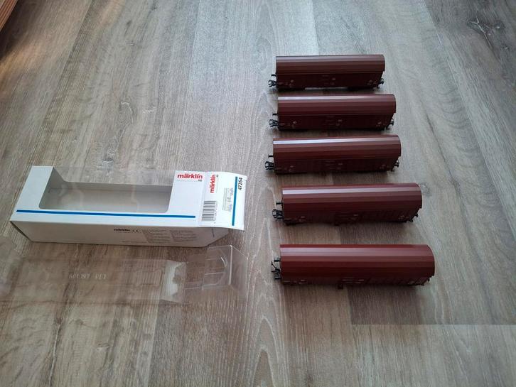 Marklïn HO 47264 gesloten schuifwandwagons DB, Hobby en Vrije tijd, Modeltreinen | H0, Zo goed als nieuw, Wagon, Wisselstroom