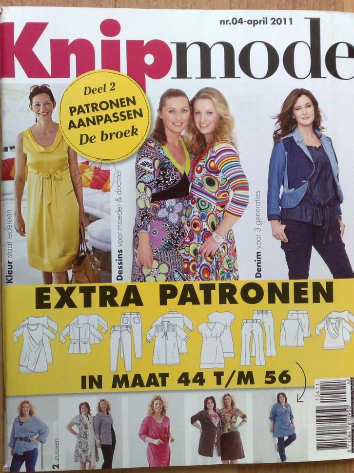 Knipmode april nr. 4 / 2011, Hobby en Vrije tijd, Kledingpatronen, Zo goed als nieuw, Vrouw, Knipmode, Verzenden
