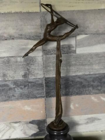 bronzen sculptuur danseres ballet turnster vrouw 58 cm beschikbaar voor biedingen