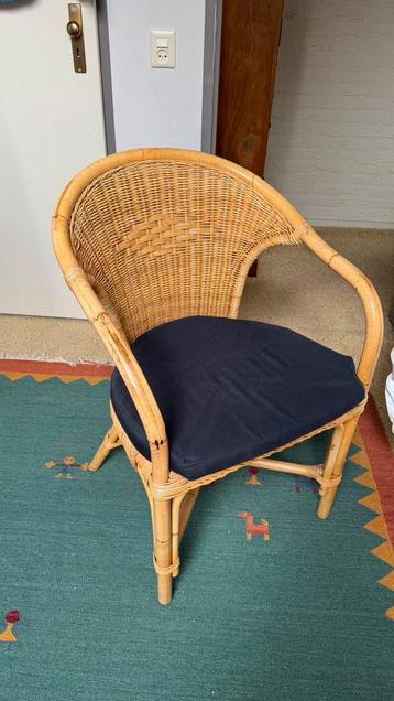 Rotan/rieten stoelen 6 stuks met kussen beschikbaar voor biedingen