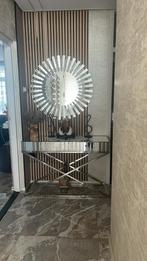 Glastafel met spiegel, Huis en Inrichting, Tafels | Salontafels, Ophalen of Verzenden