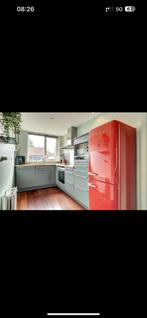 Smeg koelvriescombinatie in mooie rode kleur, Ophalen, Gebruikt, 200 liter of meer, 60 cm of meer