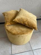 Gele poef met kussens, Ophalen, Zo goed als nieuw