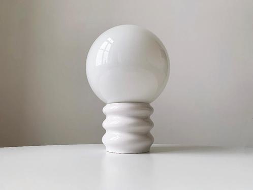 Vintage tafellamp globe gloeilamp West Germany keramiek, Huis en Inrichting, Lampen | Tafellampen, Gebruikt, Minder dan 50 cm