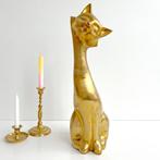 XL messing KAT 38 cm hoog poes brass Mid Century Fifties 50s, Ophalen of Verzenden, Koper