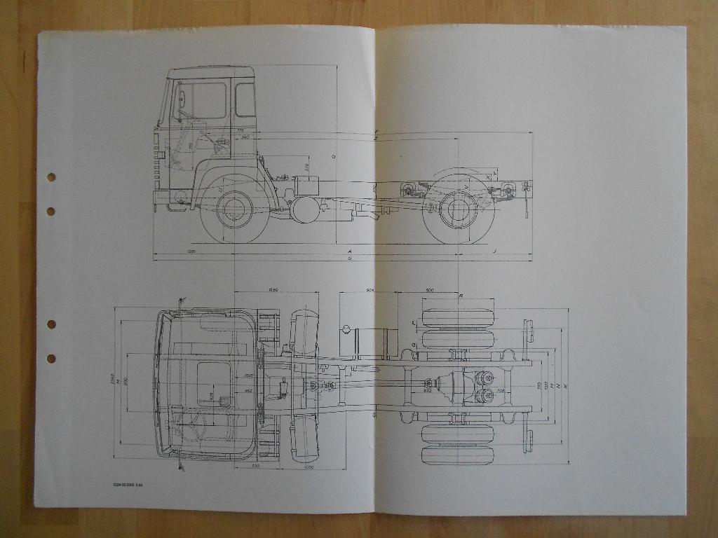 Scania LB80 4x2 1969 Technische Tekening LB 80, Ophalen of Verzenden, Zo goed als nieuw, Overige merken, Scania