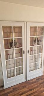 Glas in lood ensuite schuifdeuren jaren 30 1930 vintage, Doe-het-zelf en Verbouw, Ophalen, Gebruikt, 80 tot 100 cm, Binnendeur