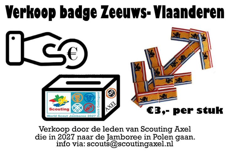Insigne badge Zeeuws Vlaanderen scouting, Hobby en Vrije tijd, Kledingapplicaties en Hotfix, Ophalen of Verzenden