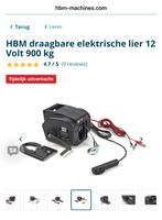 HBM Draagbare 12 Volt 900 Kilo Elektrische Lier Nieuw., Ophalen of Verzenden, Zo goed als nieuw, Elektrisch