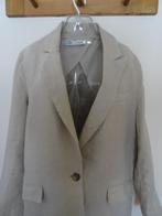 Zara rechte linnen beige zomer blazer mt L, Kleding | Dames, Jasjes, Kostuums en Pakken, Verzenden, Maat 42/44 (L), Zo goed als nieuw