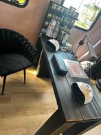 Nageltafel steigerhout zwart, Huis en Inrichting, Bureaus, Ophalen, Gebruikt