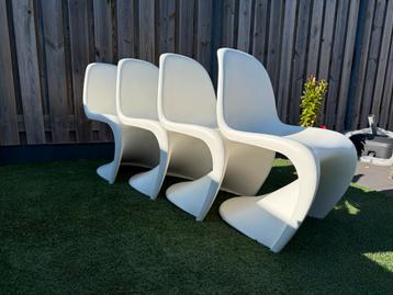 Witte Kunststof Design Stoelen - Set van 4 beschikbaar voor biedingen