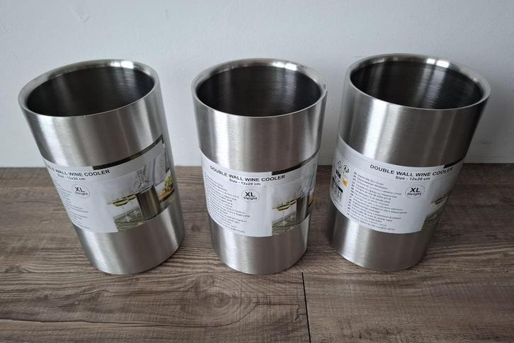 Nieuw wijnkoeler rvs 12x20cm zilver, Huis en Inrichting, Keuken | Keukenbenodigdheden, Nieuw, Ophalen