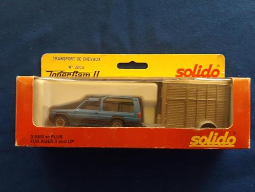 Talbot Matra Rancho blauw met paardentrailer - Solido, Hobby en Vrije tijd, Modelauto's | 1:43, Nieuw, Auto, Solido, Ophalen of Verzenden