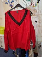 Rode Blouse met zwarte pailletjes maat L !!, Ophalen of Verzenden, Zo goed als nieuw, Rood