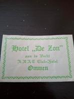 Suikerzakje Hotel "De Zon" Ommen, Postzegels en Munten, Ophalen of Verzenden