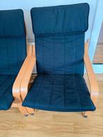 2 IKEA Poang Fauteuils Bruin/Zwart, Ophalen, Gebruikt, Twee, Zwart