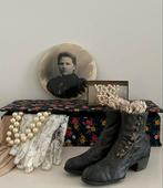 Vintage Stoffen Handschoenendoos / Opbergdoos, Antiek en Kunst, Ophalen of Verzenden