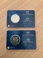 België Setje van 2 x 2 Euro 500 Jaar Karel V munten - NL+FR, Verzenden, België, 2 euro, Setje