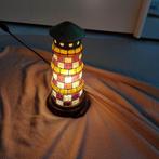 Mooie Glas in Lood Tafellamp Vuurtoren / Tiffany Stijl, Ophalen of Verzenden, Zo goed als nieuw, Tiffany, Minder dan 50 cm