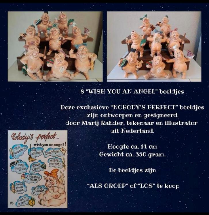 8 Bijzondere beeldjes “NOBODY‘S PERFECT “, Verzamelen, Beelden en Beeldjes, Zo goed als nieuw, Ophalen of Verzenden