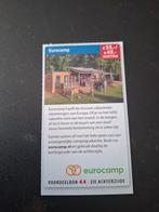 Eurocamp €36,-/€49,- korting, Eén persoon, Kortingskaart