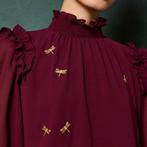 Bordeaux rode Ted Baker blouse maat 2, Maat 38/40 (M), Ophalen of Verzenden, Zo goed als nieuw, Ted Baker