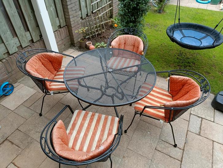 Kettler Toledo Tuinset met 4 stoelen incl kussens, Tuin en Terras, Tuinsets en Loungesets, Gebruikt, Tuinset, Overige materialen