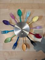 Design Klok met Bestek, Huis en Inrichting, Ophalen of Verzenden, Gebruikt, Analoog, Wandklok