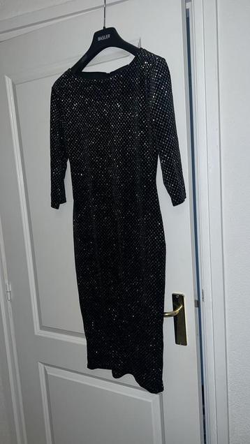 Zwarte glitter jurk - Vintage Chic - Maat M beschikbaar voor biedingen