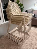 6 Crassevig Nett eetkamerstoelen - sledepoot, Ophalen, Kunststof, Gebruikt, Wit