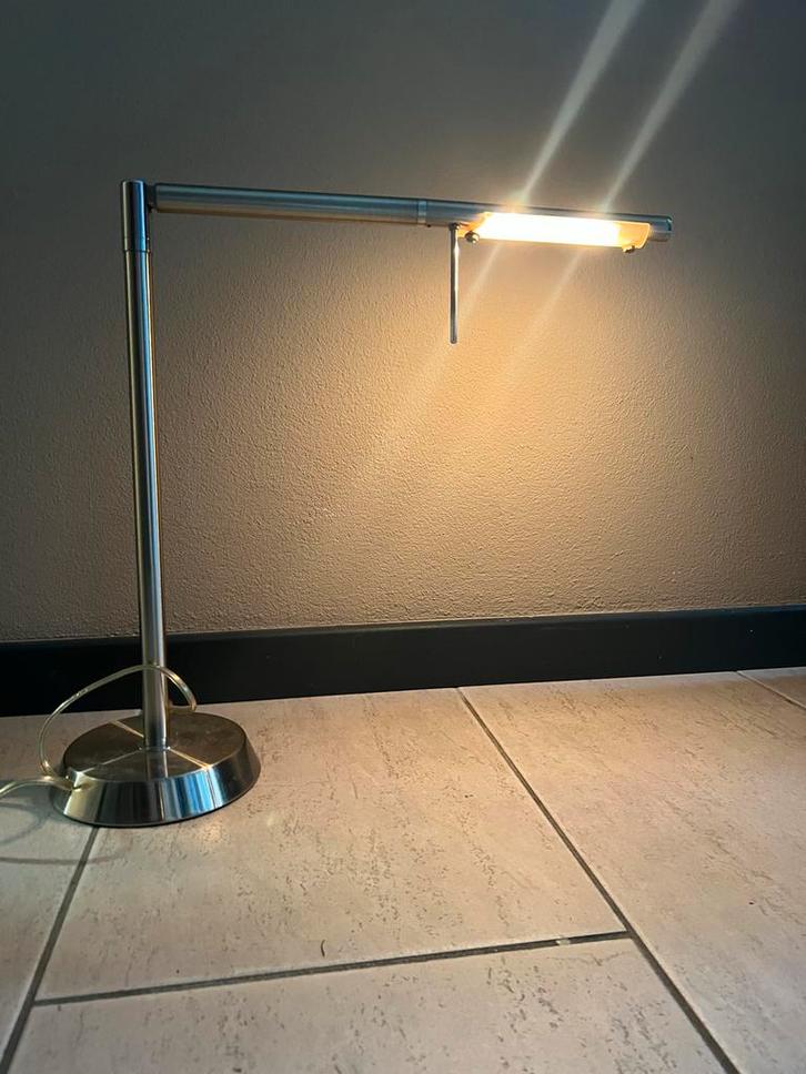 Halogeen Bureaulamp - Traploos Verstelbaar, Huis en Inrichting, Lampen | Tafellampen, Gebruikt, Minder dan 50 cm, Metaal, Ophalen